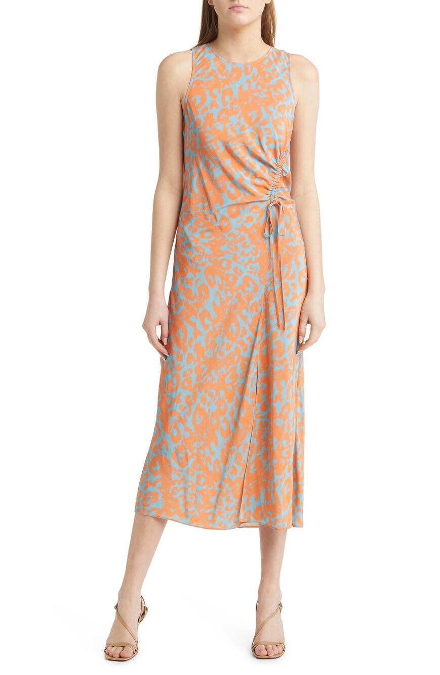 Rails Ruched Orange Gabriella Dress Size S